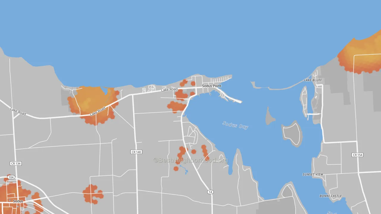 Bike Grade map of 14555, NY