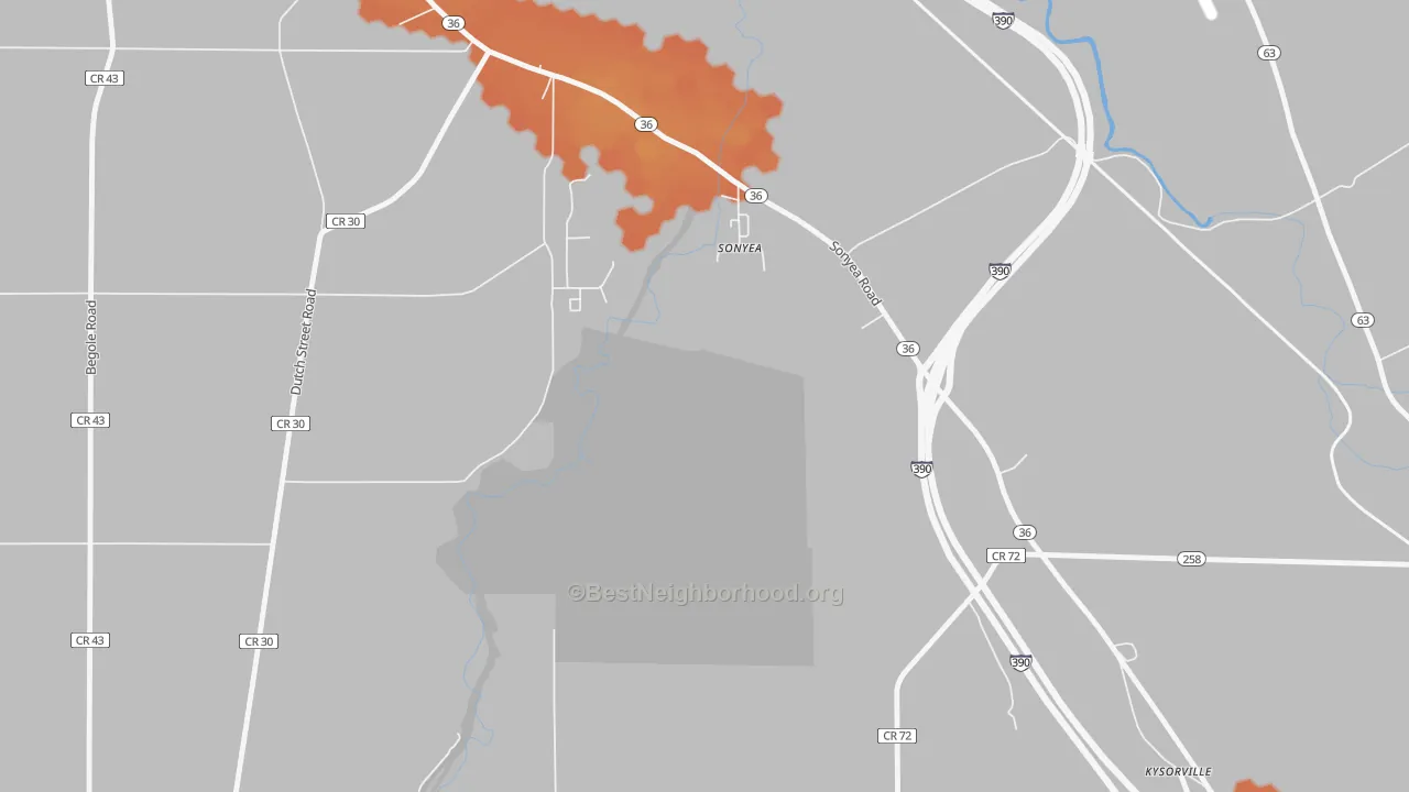 Bike Grade map of 14556, NY