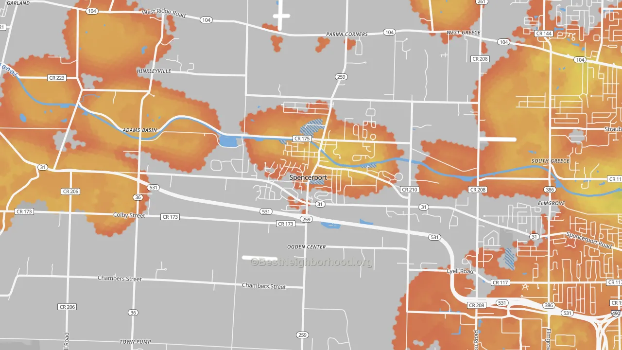Bike Grade map of 14559, NY