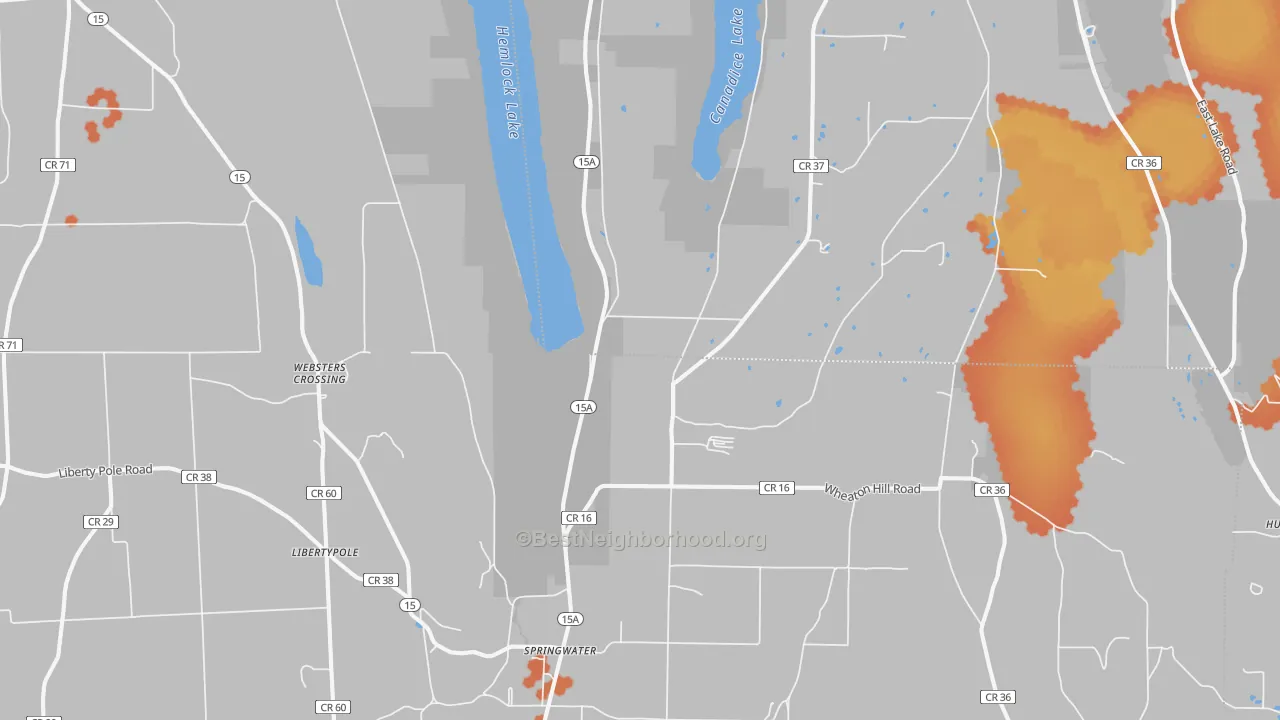 Bike Grade map of 14560, NY