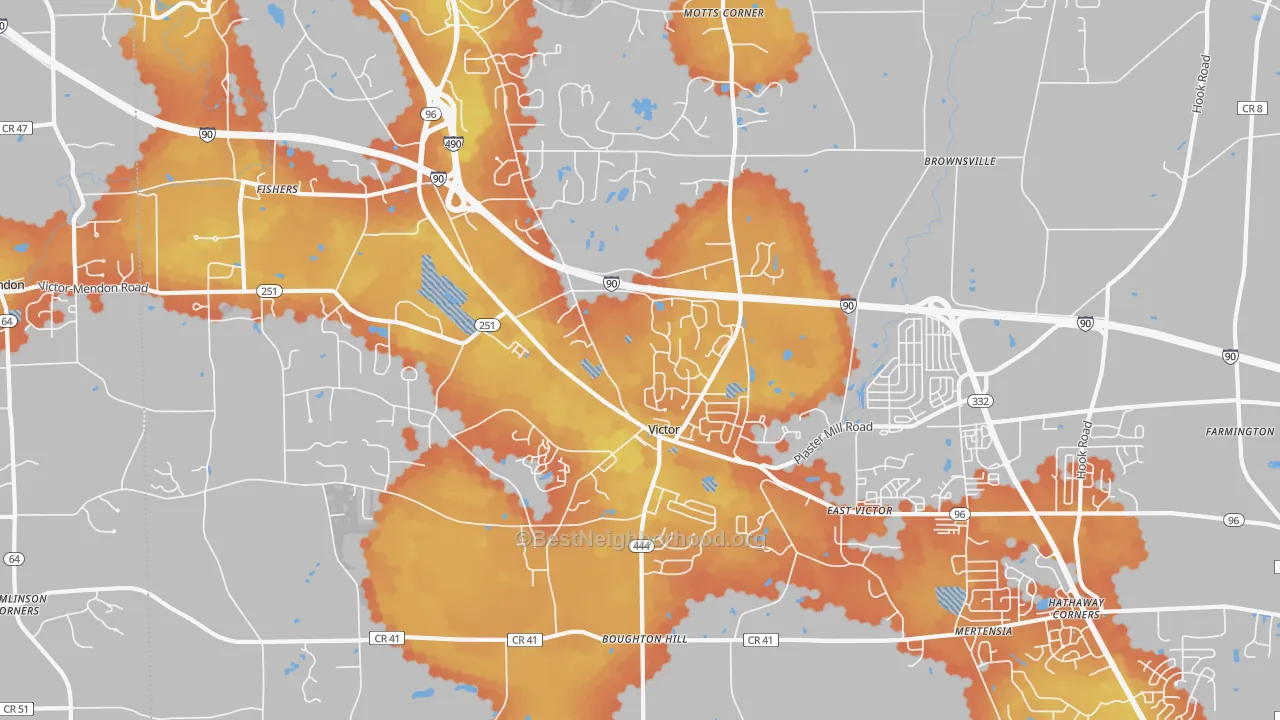 Bike Grade map of 14564, NY