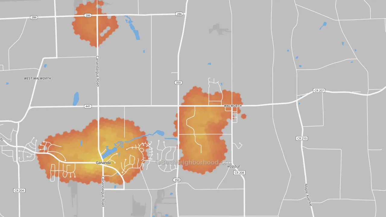 Bike Grade map of 14568, NY