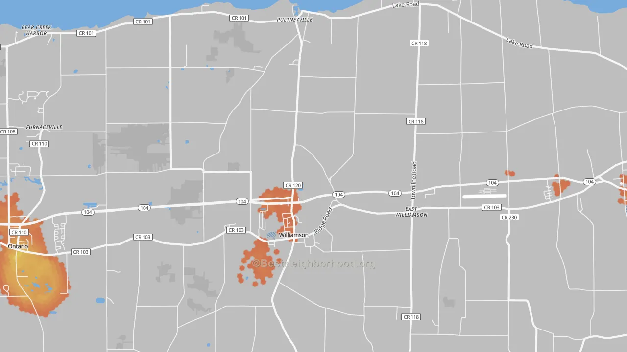 Bike Grade map of 14589, NY