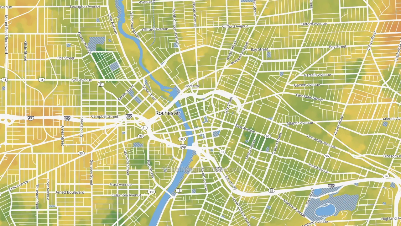 Bike Grade map of 14604, NY