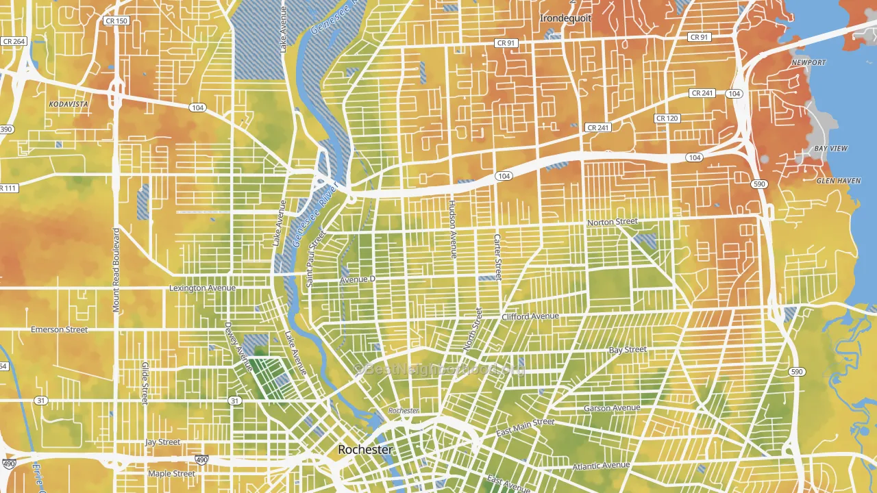 Bike Grade map of 14621, NY