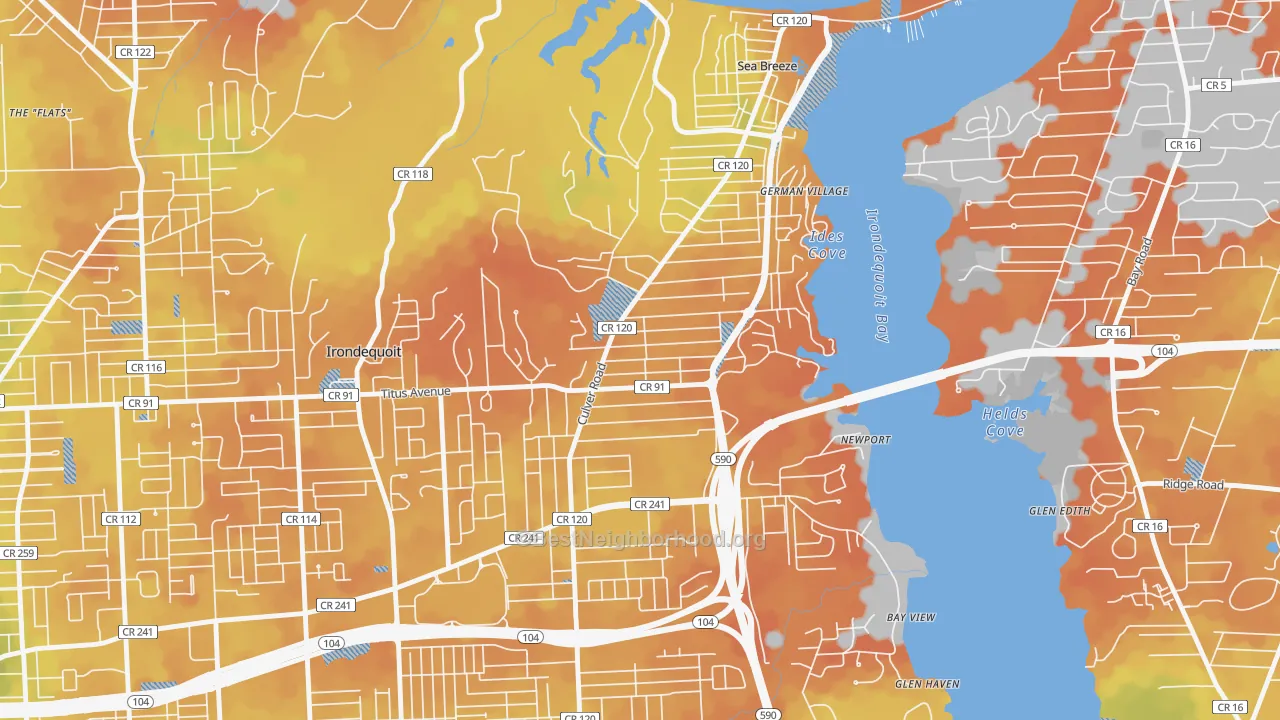 Bike Grade map of 14622, NY