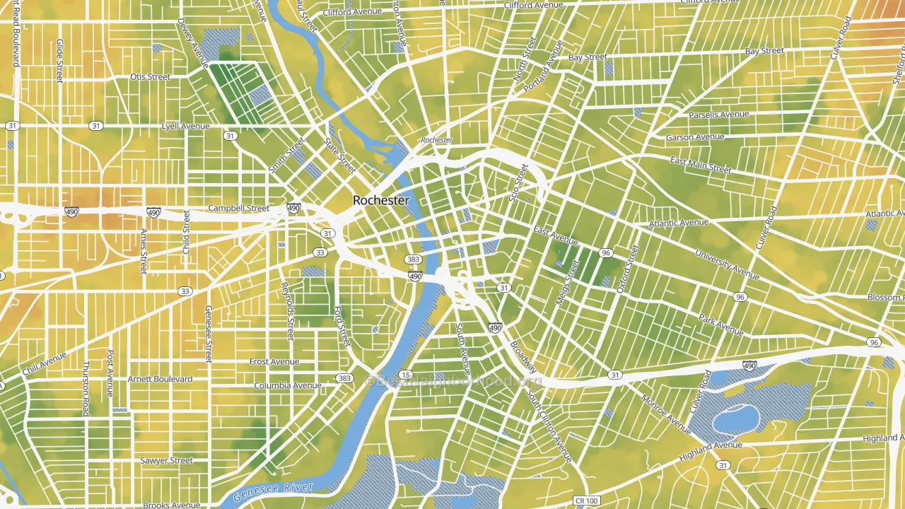 Bike Grade map of 14647, NY