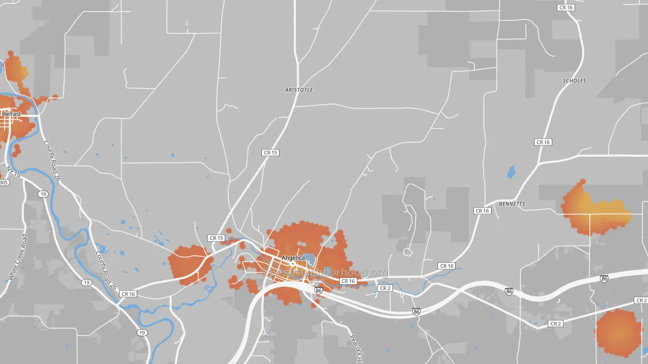 Bike Grade map of 14709, NY