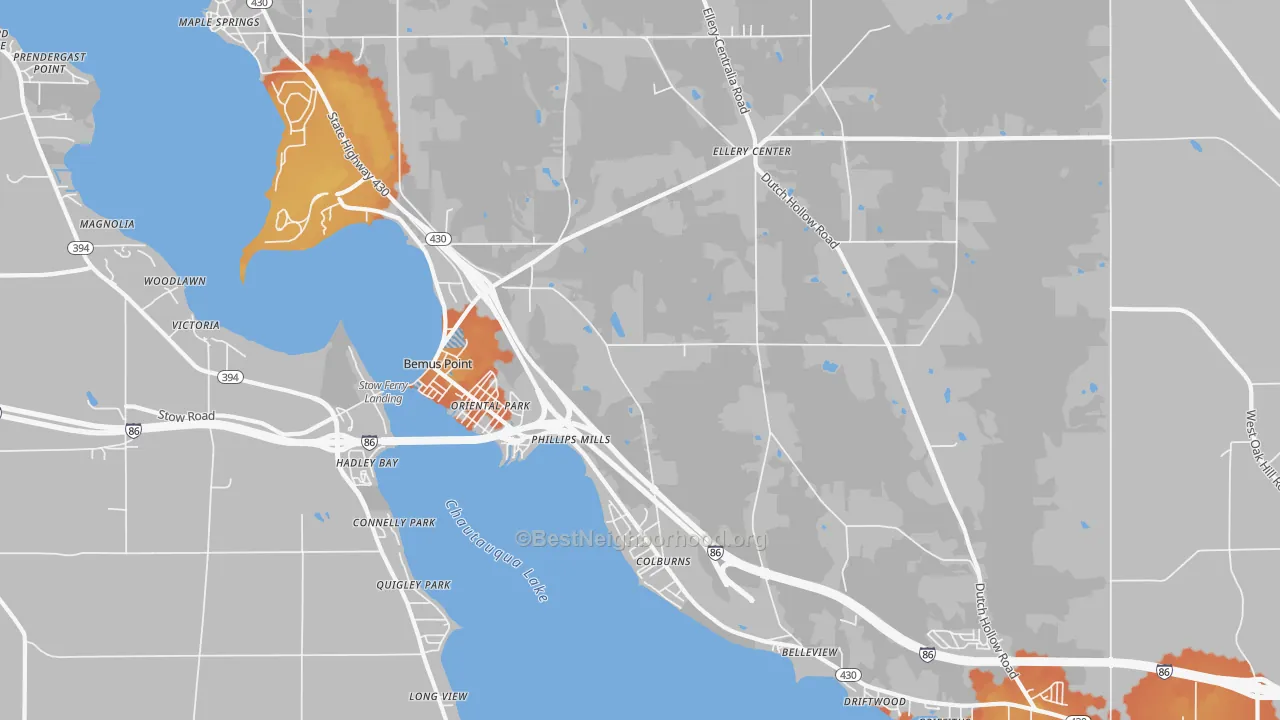 Bike Grade map of 14712, NY