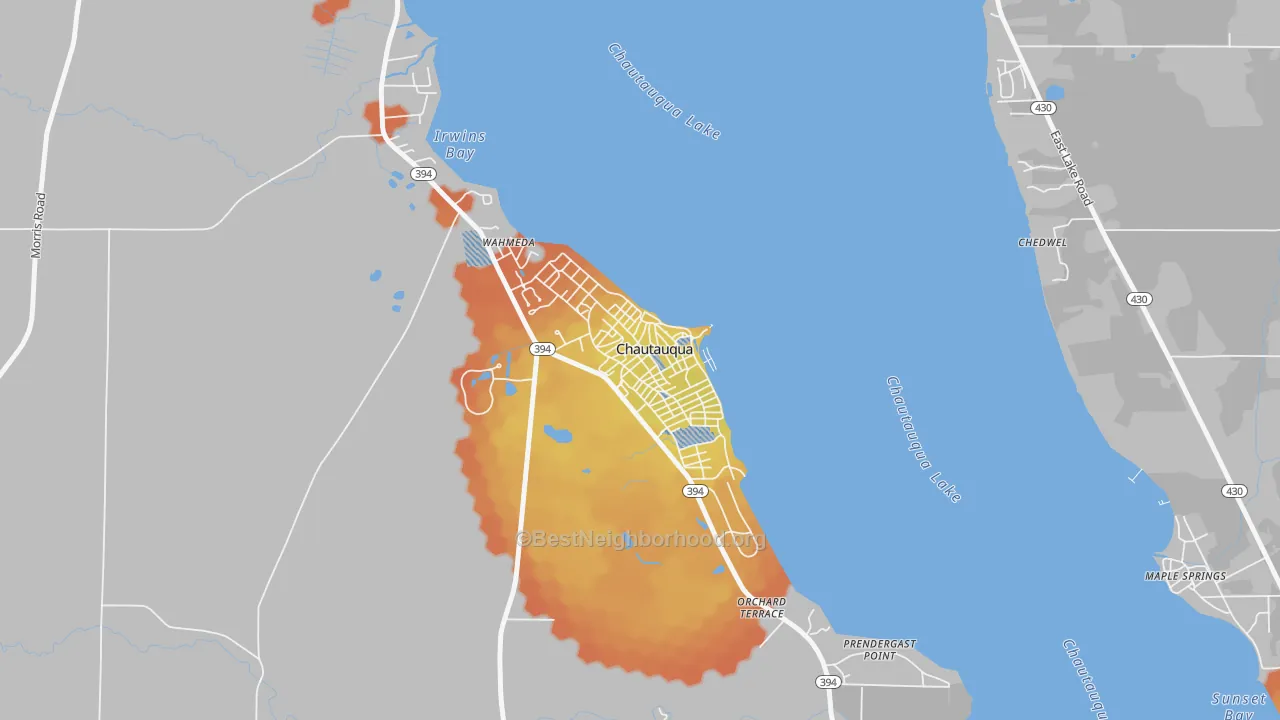 Bike Grade map of 14722, NY