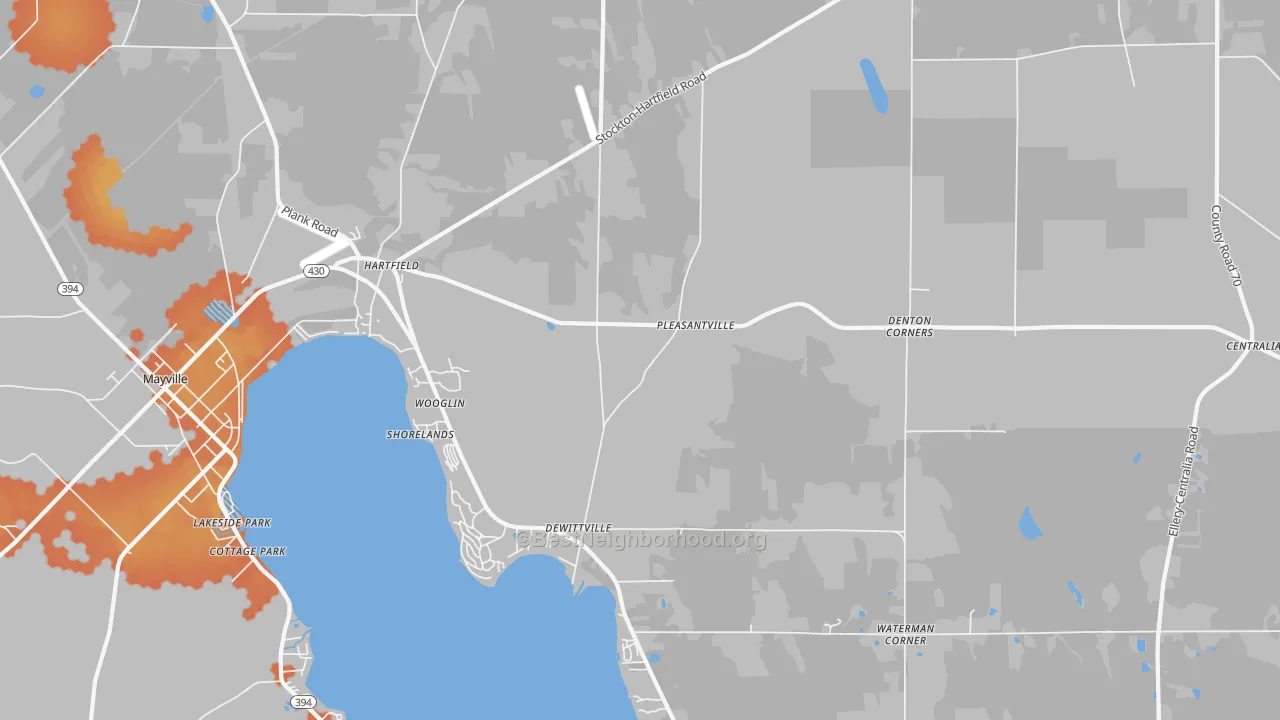 Bike Grade map of 14728, NY