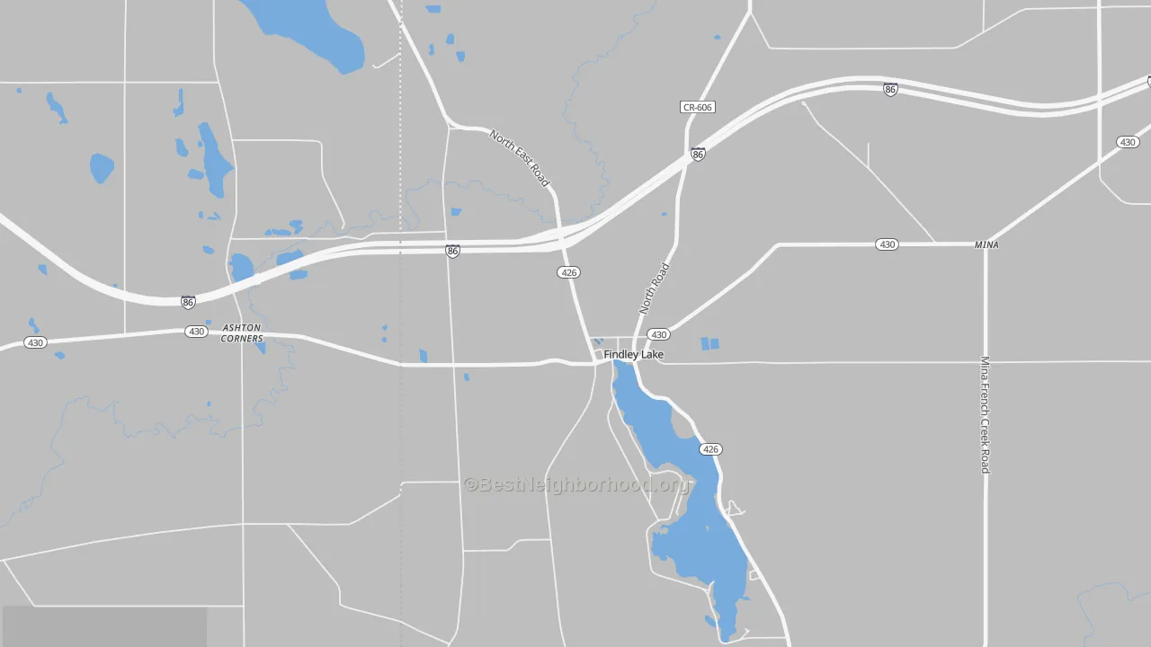 Bike Grade map of 14736, NY