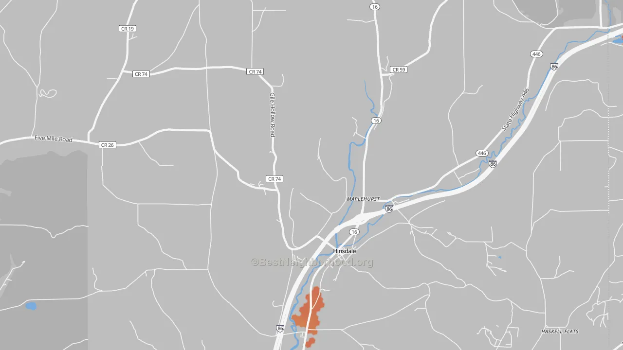 Bike Grade map of 14743, NY