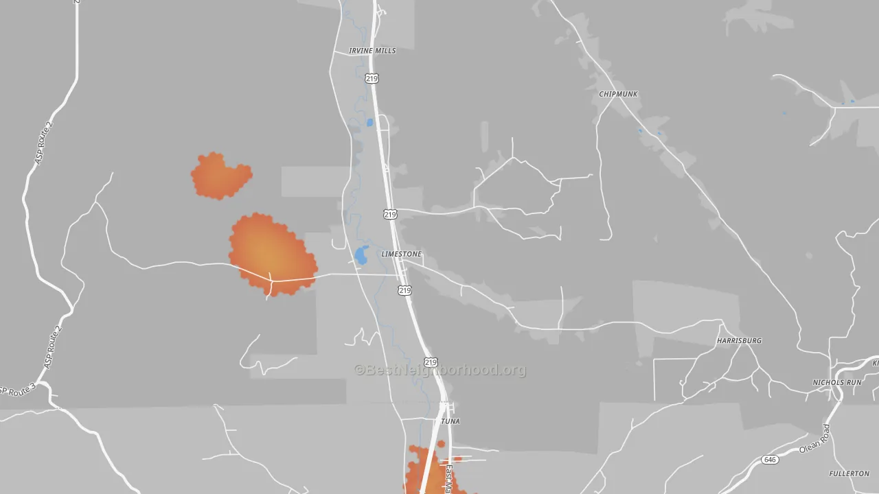 Bike Grade map of 14753, NY