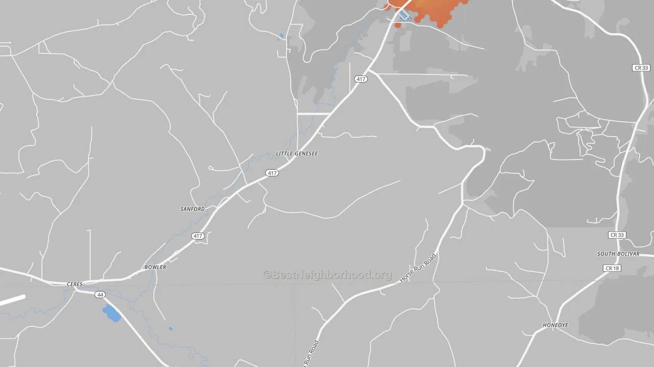 Bike Grade map of 14754, NY