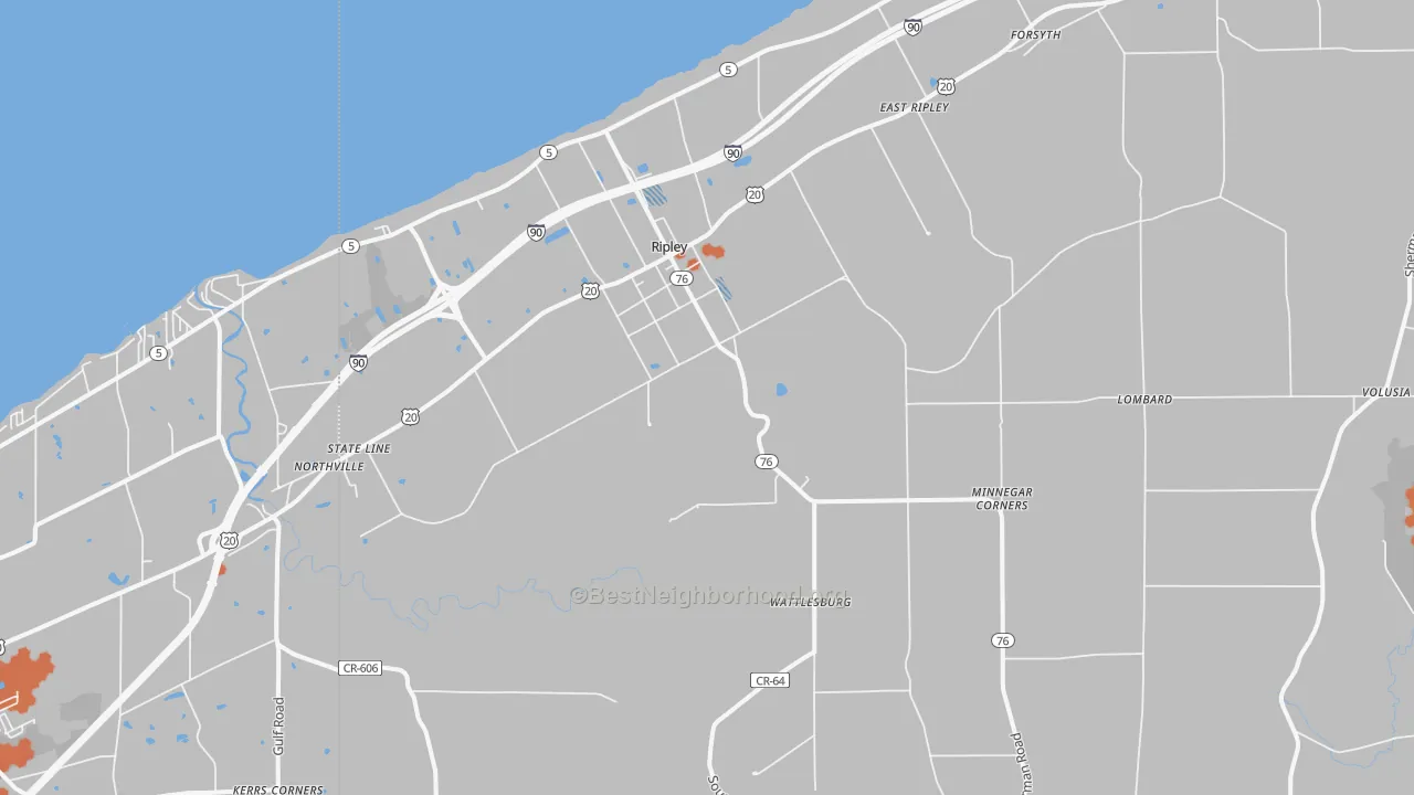 Bike Grade map of 14775, NY
