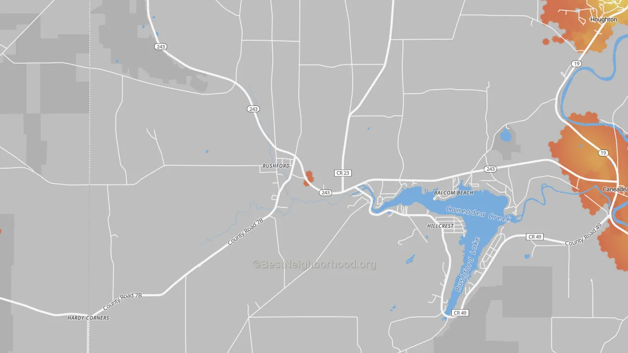 Bike Grade map of 14777, NY