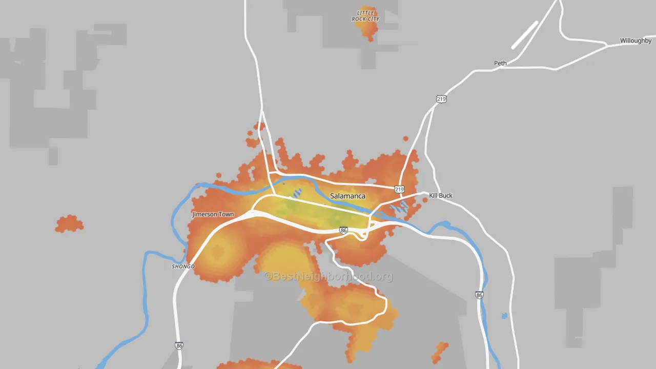 Bike Grade map of 14779, NY