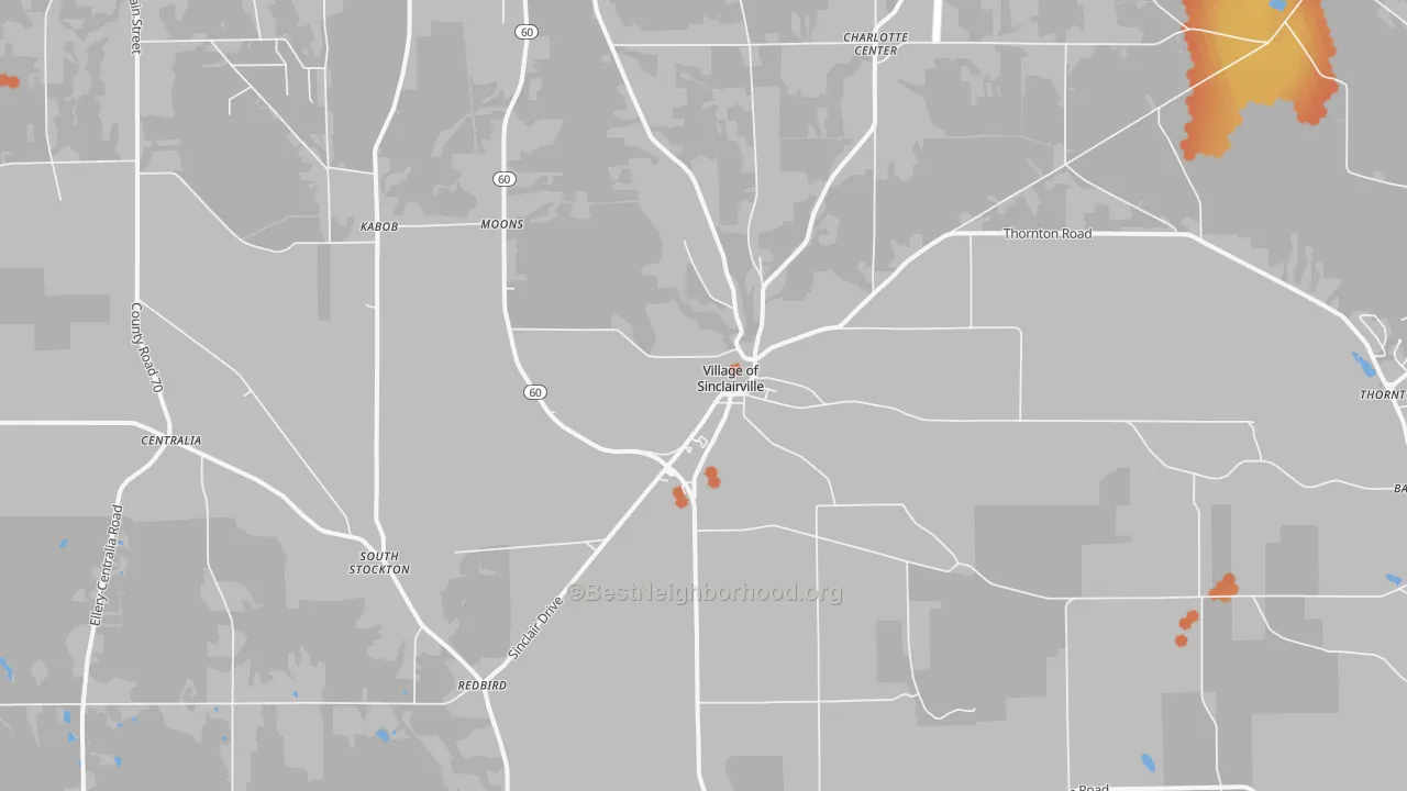 Bike Grade map of 14782, NY