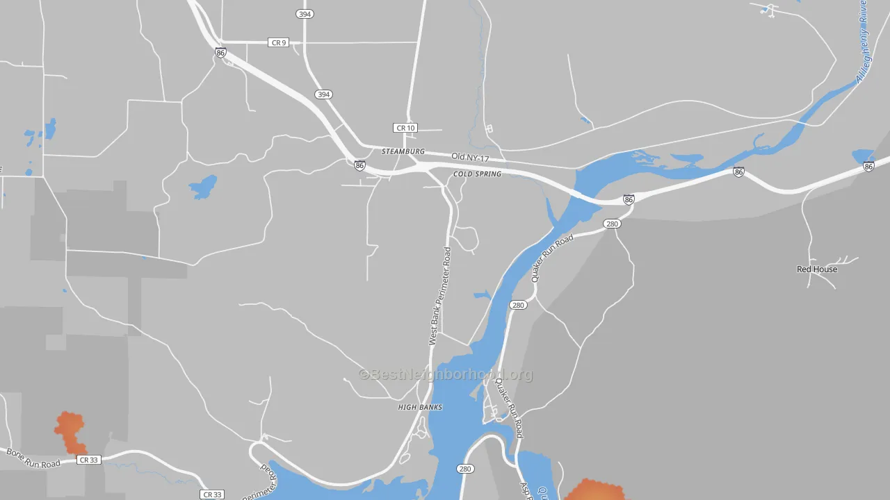 Bike Grade map of 14783, NY