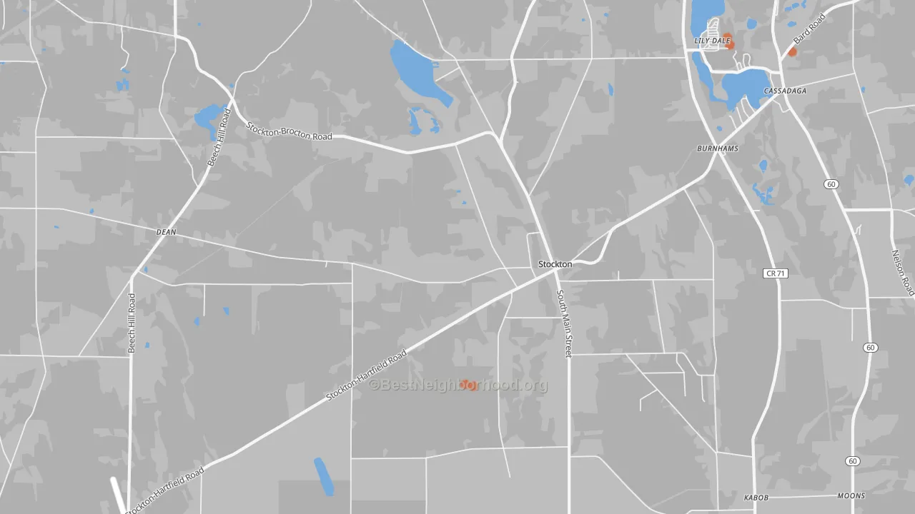 Bike Grade map of 14784, NY