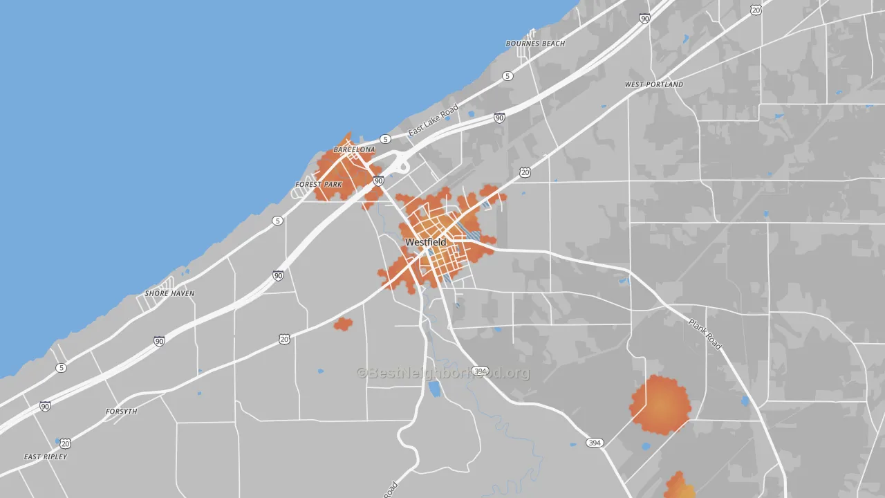 Bike Grade map of 14787, NY