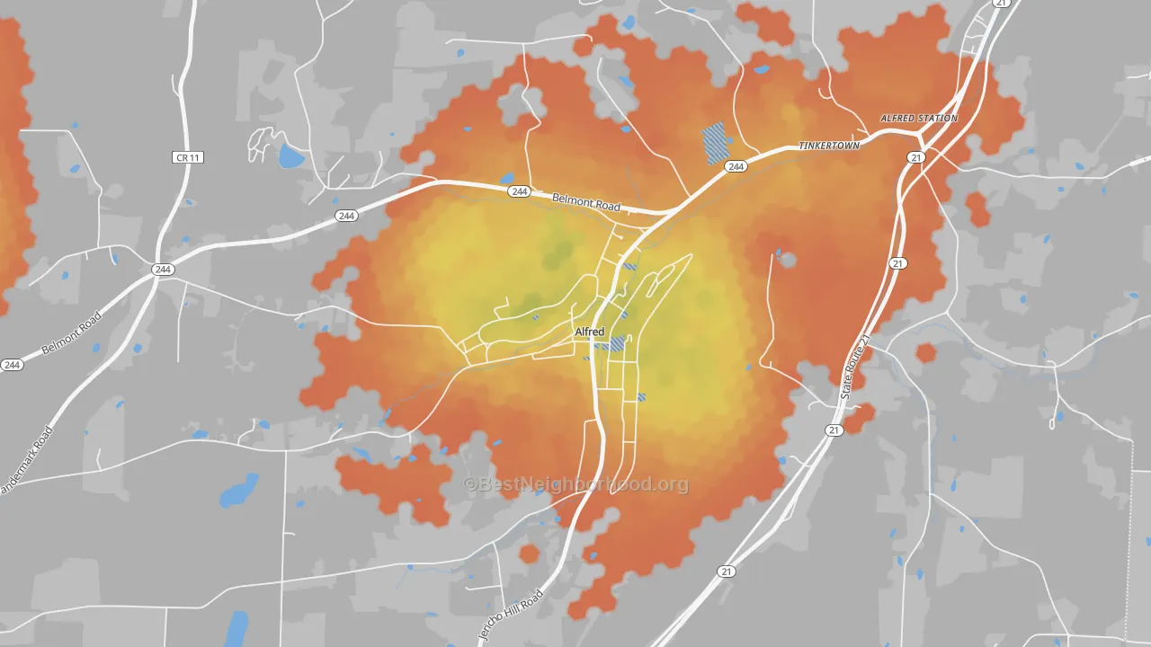 Bike Grade map of 14802, NY