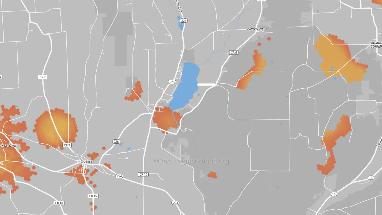 Bike Grade map of 14805, NY