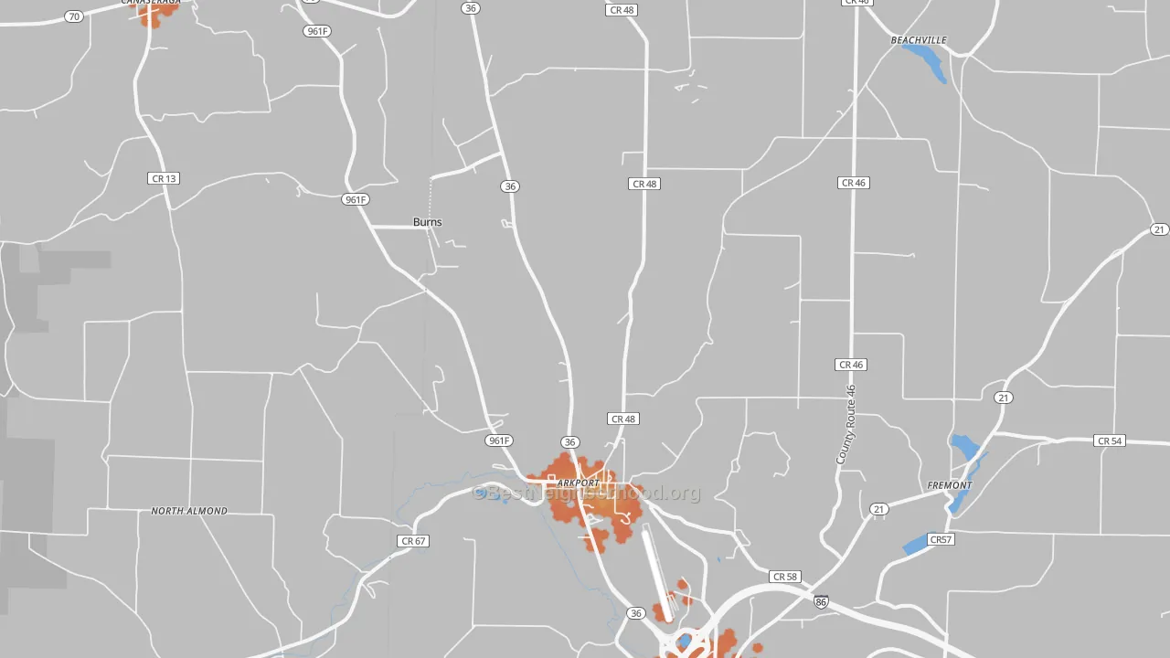 Bike Grade map of 14807, NY