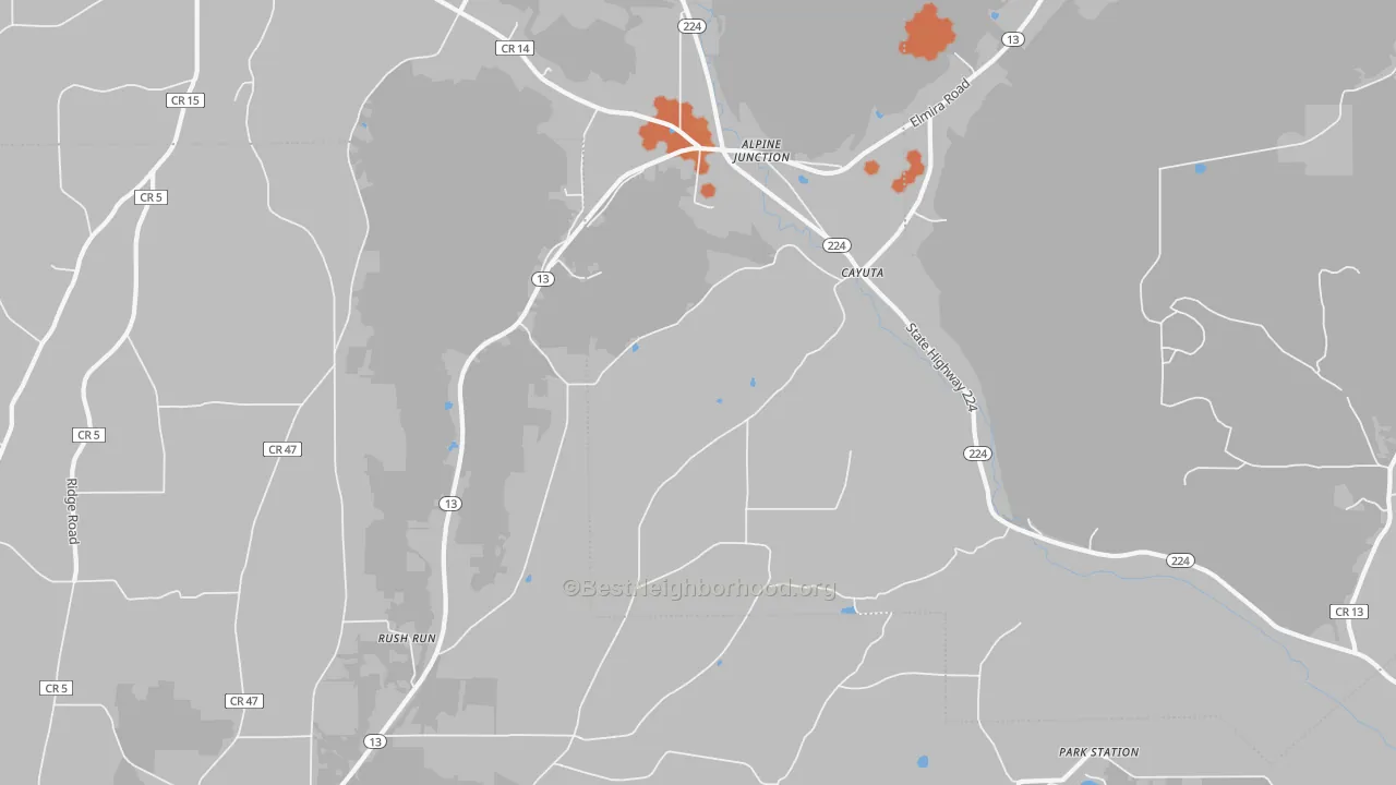 Bike Grade map of 14824, NY