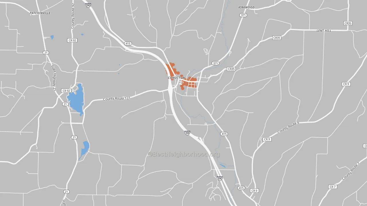 Bike Grade map of 14826, NY