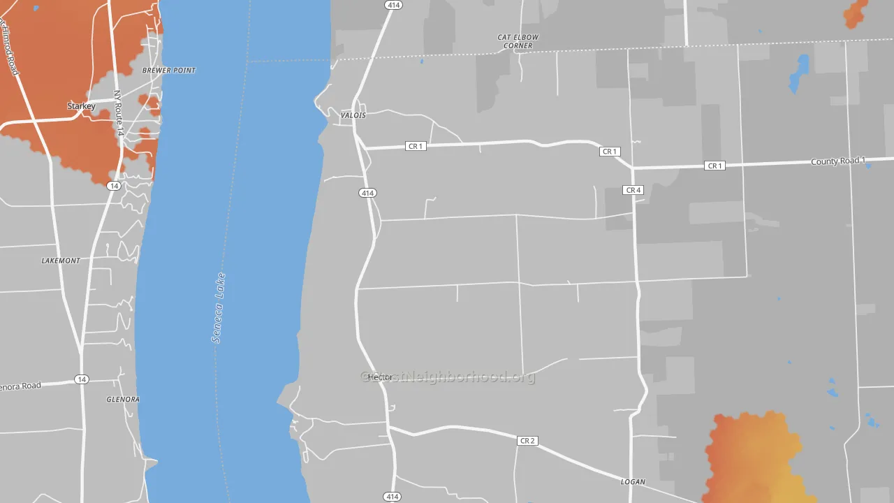 Bike Grade map of 14841, NY