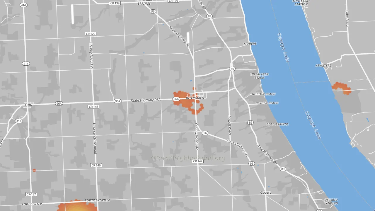 Bike Grade map of 14847, NY