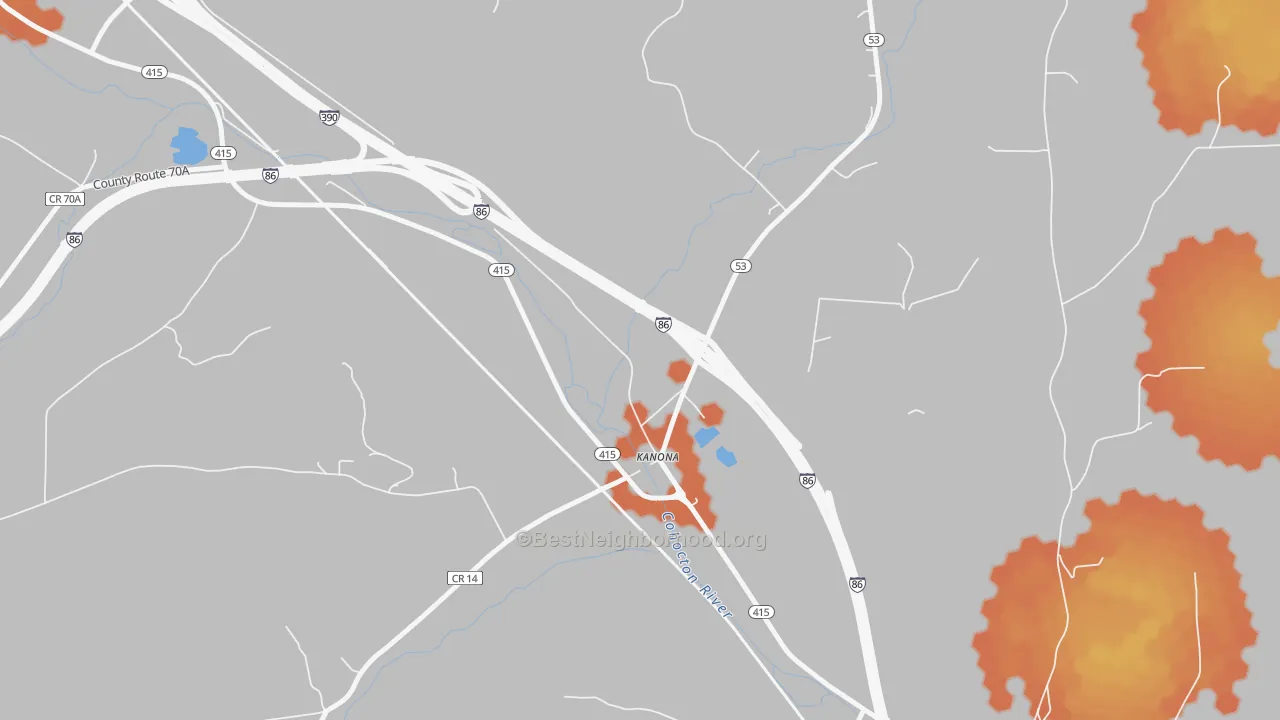 Bike Grade map of 14856, NY