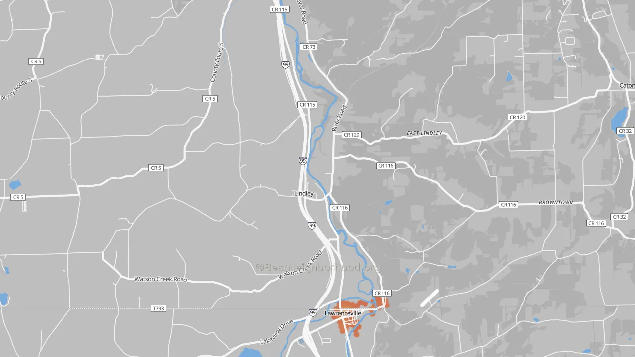 Bike Grade map of 14858, NY
