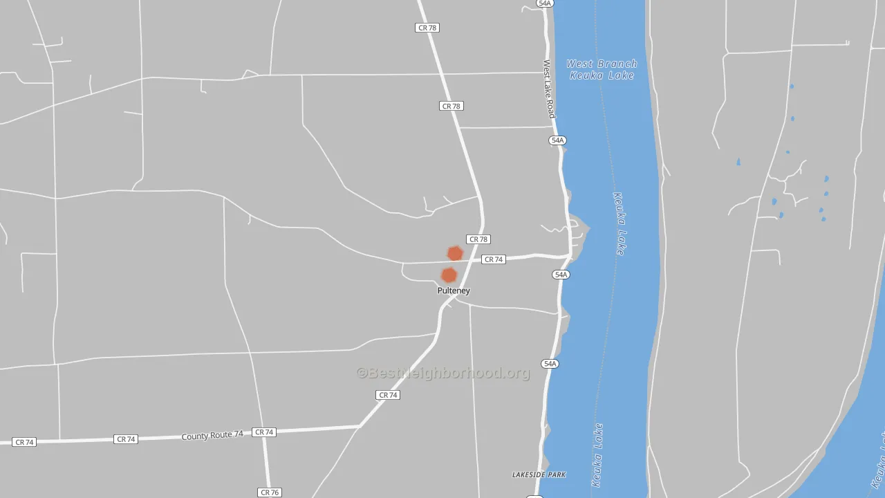 Bike Grade map of 14874, NY