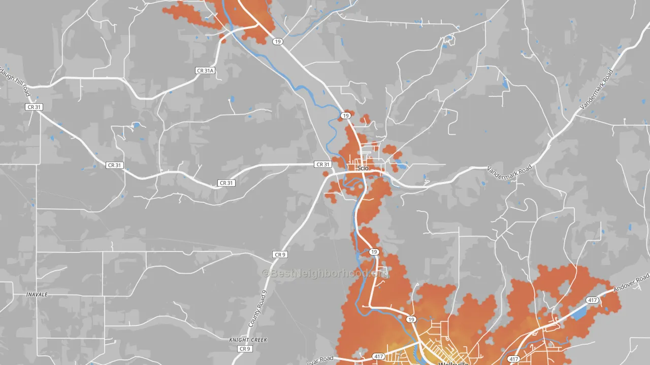 Bike Grade map of 14880, NY