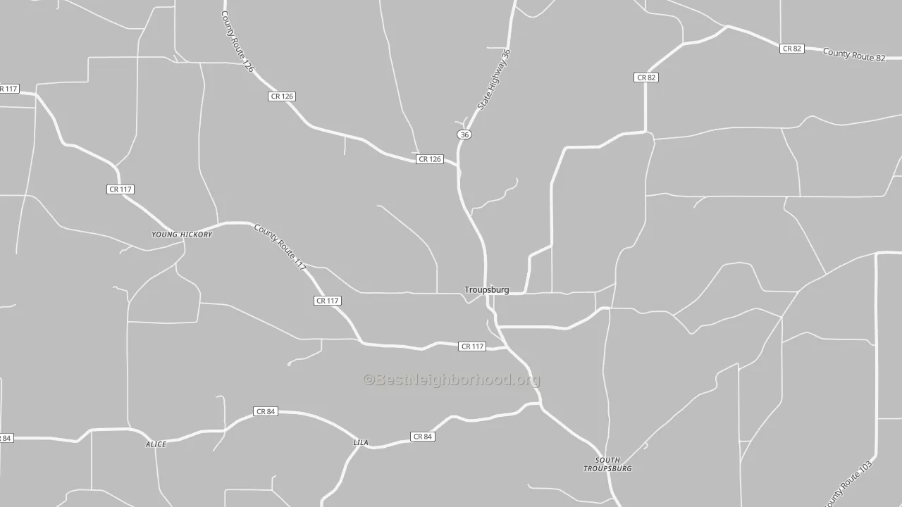 Bike Grade map of 14885, NY