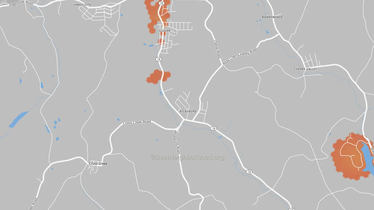 Bike Grade map of 15004, PA