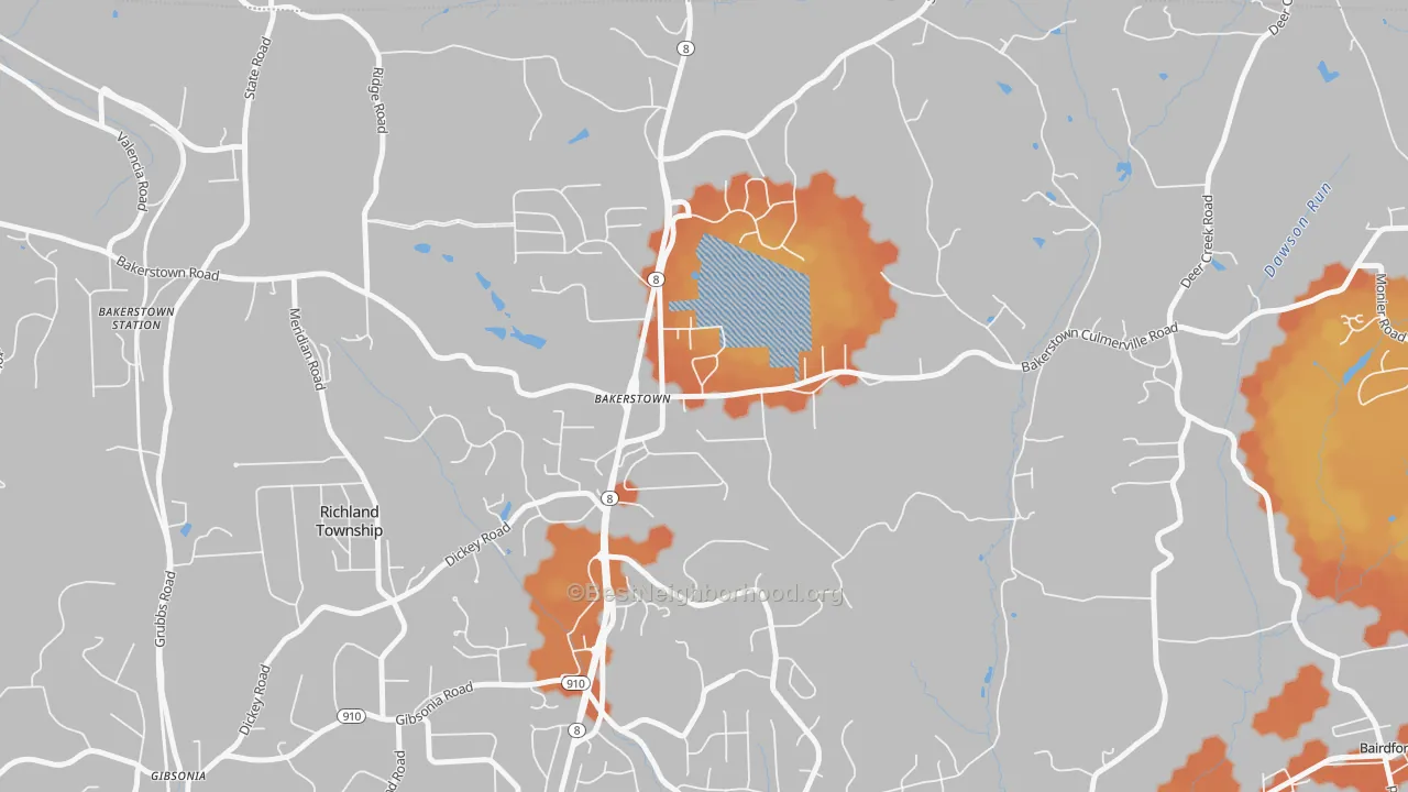 Bike Grade map of 15007, PA