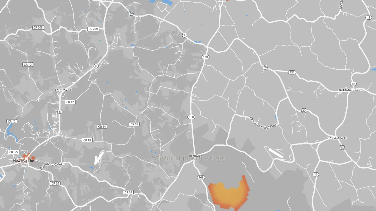 Bike Grade map of 15043, PA