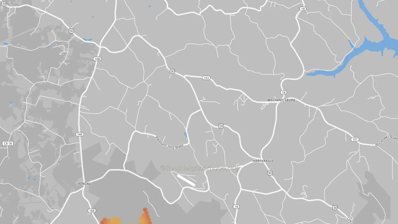 Bike Grade map of 15050, PA