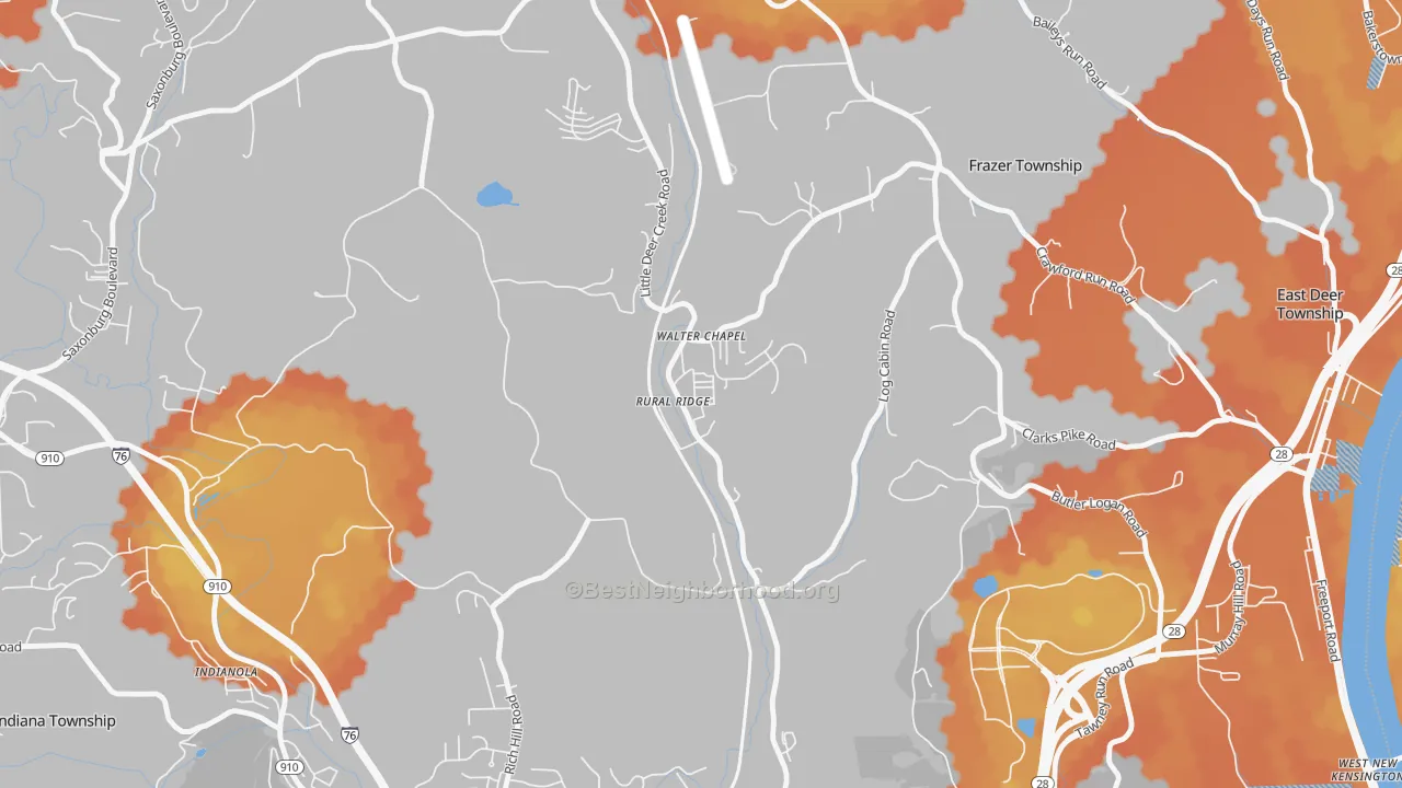 Bike Grade map of 15075, PA