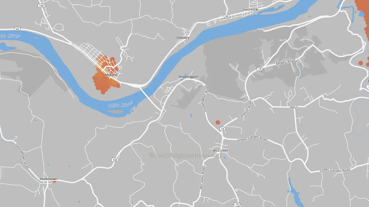 Bike Grade map of 15077, PA