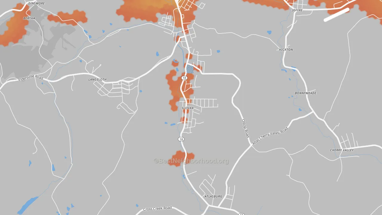 Bike Grade map of 15078, PA