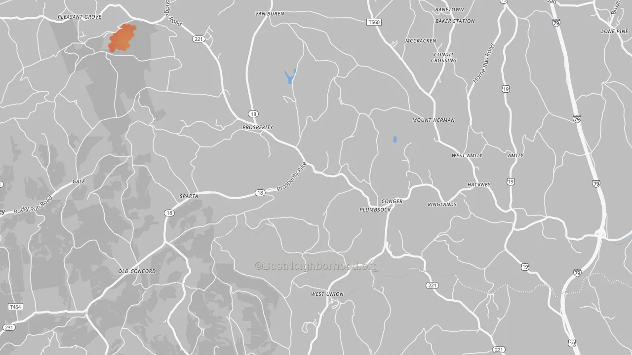 Bike Grade map of 15329, PA