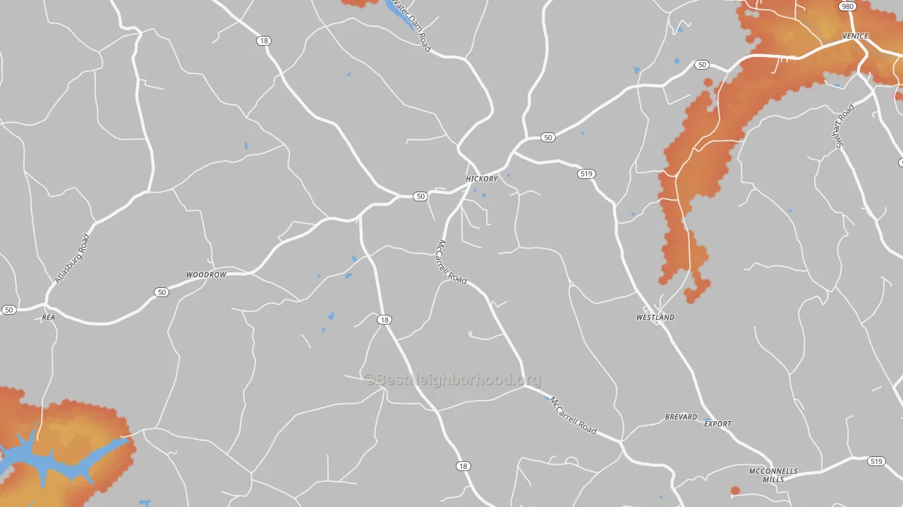 Bike Grade map of 15340, PA