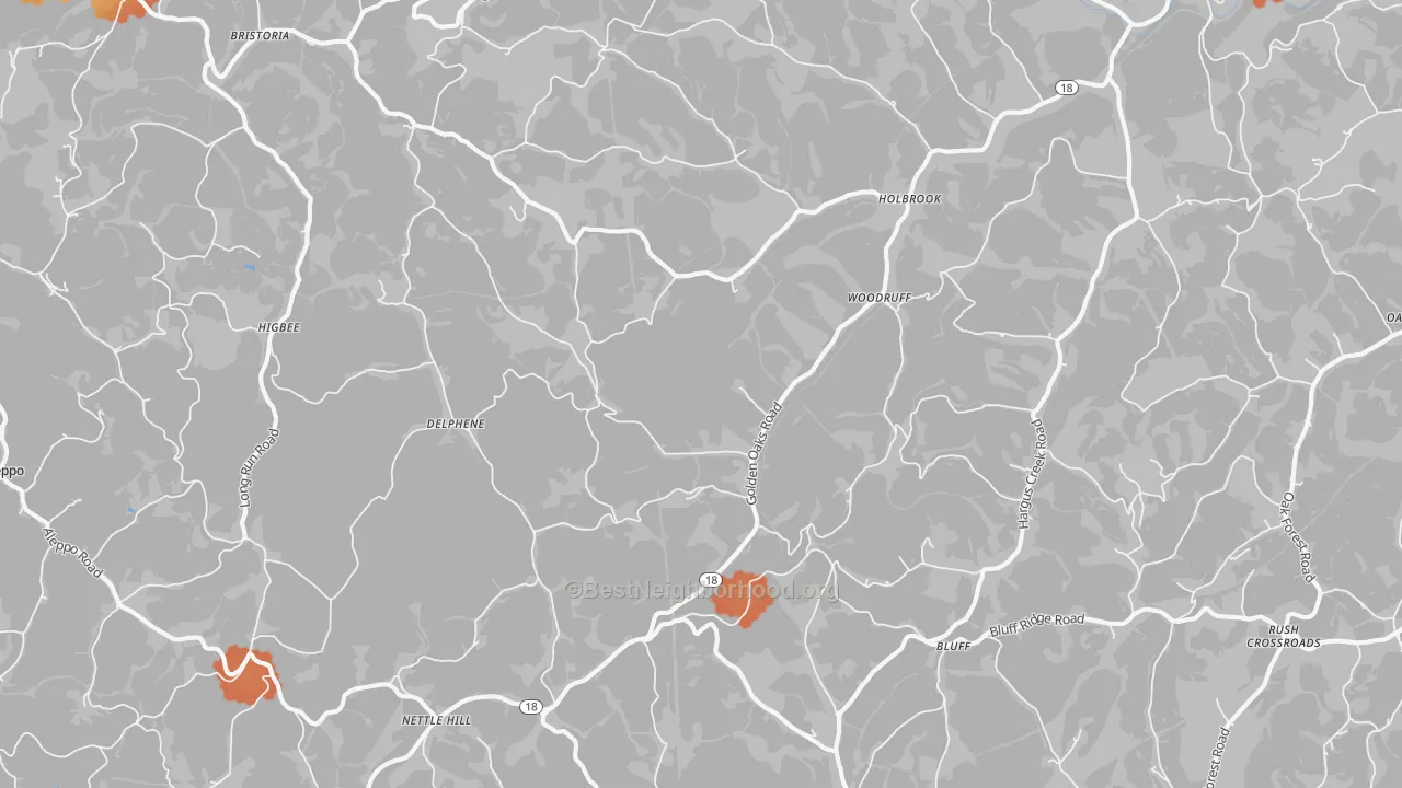 Bike Grade map of 15341, PA