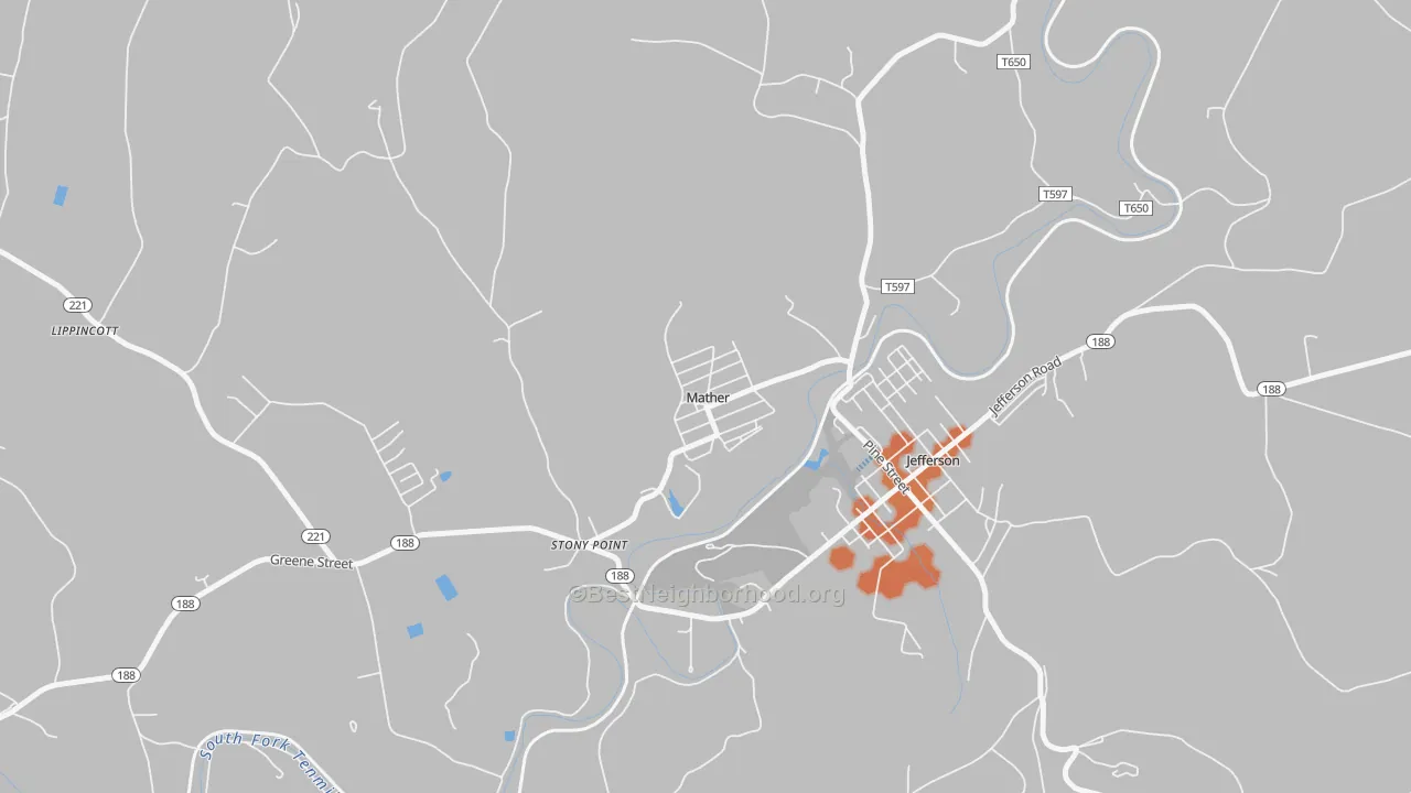 Bike Grade map of 15346, PA