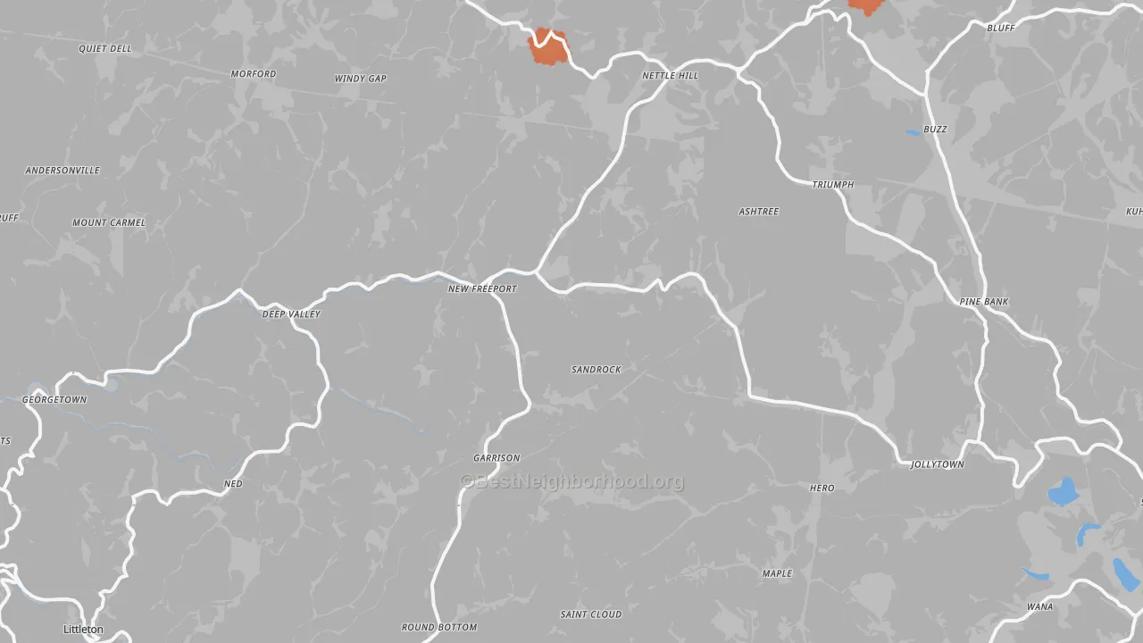 Bike Grade map of 15352, PA